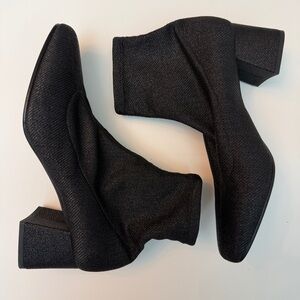 ASKA Y2K Glam Metallic Stretchy Sock Ankle Boots Made in Italy, Size 39 (US 8.5)